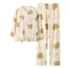 Kvinnors sömnkläder Autumn Pyjama set för kvinnor Två stycken Set kawaii björn tryck hem kläder pijamas pijama mujer långärmad bomullsflicka
