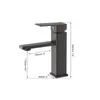 Bathroom Sink Faucets Monite Deep-space Gray Basin Faucet Wash & Cold Mixer Tap Stainless Steel