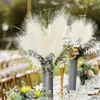 Dekorative Blumen 10pcs künstliche Pampas Grasbouquet Boho Home Wohnzimmer Hochzeitsfeier Dekoration gefälschte Pflanze 42 cm getrocknetes Blumenrek