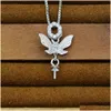 Paramètres de bijoux S925 SIER PEARL PENDANT MONTS Collier Accessoires DIY ENAMEL BAT DROP livraison DHHWK