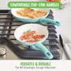 Cookware Sets Soft Grip Healthy Ceramic Nonstick 16 Piece Kitchen Pots And Frying Sauce Pans Set PFAS-Free Dishwasher Safe Turquoise