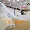 Veils de mariée Super long 6 mètres Double couche Simple Satin Ribbon Edge 3m Largeur Veille Headpice Accessoires 278