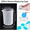 Measuring Tools Silicone Cups For Epoxy Resin Reusable Mixing Jugs Casting Container With Sticks