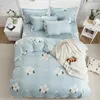 Sängkläder set Set Silk Cotton Printing Simplicity Leopard Animal Fruit Bed Sheet Quilt Cover Pudow Case 4st Home Supplies Dropshippin