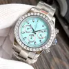 Diamond Watch Watch Watch Luksusowy zegarek Automatyczny ruch mechaniczny zegarek 40 mm Hardlex Crystal Diamond Bezel Chronograph zegarek zegarek ze stali nierdzewnej Montre de Luxe