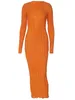 Vestidos casuais vestido de corpo elegante para mulheres 2024 Sólido o pescoço mangas de flare de verão Vestidos de férias de verão preto laranja vermelha laranja