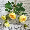 Fleurs décoratives 10pcs / lot!En gros très belle 6 têtes artificielles de fleur de rose faux mariage de soie maison