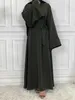Ropa étnica modesta Abaya Ramadan Moda Vestido para mujer Mujeres musulmanas Venta caliente Venta de pavo Arabia Dubai Vestido de túnica de color sólido T240510