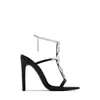 Доставка леди New бесплатно 2024 Кожаная атласная штуковина каблуки на каблуках насосы Diamond Elegant High Heel Thos