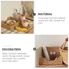 Storage Bottles Basket Handmade Woven Water Hyacinth Food Baskets Desktop Sundries Organizer