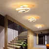 Tavan Işıkları Modern LED Işık İç Mekan Siyah/Beyaz Spiral Lamba Oturma Odası Yatak Odası Koridor Koridoru Ev Dekoratif Aydınlatma Armatürleri