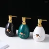 Dispensatore di sapone liquido opaco opaco nero/bianco/verde in marmo oro Modello bagno a bottiglia in ceramica.