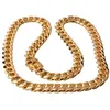 10 mm30 pounins Cuban Miami Link Bracelet Chain Set 14k Gold plaqué en acier inoxydable 267T