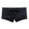 Mens Soft Short For Sex Latex Sheath Underwear Sexy Bottom Male Patent Leather Fetish Boxer Hot Pants Sexi Catsuit Costumes