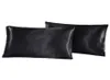 US UK Rysslands storlek 2st 1Pair Pillow Case Satin Solid Color Silk Pillow Case Pillow Shams Twin Queen Calking 7 Colors2539058