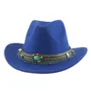 Berets Cowboy Hat Western Cowgirl Man Panama Belt Casual Hats for Women Fedoras Founded Jazz Cap Men Sombrero Hombre