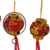 Figurines décoratines Pendant Red Lantern Bonsai Christmas Tree Festival Spring Mid-Automn Hand Decoration