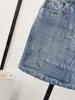 The latest letter printed washed denim skirt from spring and summer