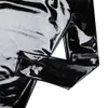 Plus size heren glanzende PVC t-shirt erotische mantel latex casual jas mannelijke glanzende metalen metallic lange mouwen lederen tops sexi catsuit kostuums