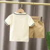 Baby Boy Clothes Set T-shirtshorts Kids Boy Clothing Summer Clothing Set Migne Cartoon Baby Boy Tenfit Set Infant Toddler Tee-Shirt Pantalon 240511