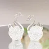 Figurines décoratives 1pc Crystal Swan Figurine Verre Animal Ornement Home Desk Decoration