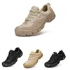 Frete grátis Homens homens Running Shoes Running Anti-Slip Breathable Confort Mesh Canvas Khaki Black Mens Trainers Sport Sneakers Gai