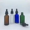Bottiglie di stoccaggio bottiglia da viaggio da viaggio 50 ml ambra verde blu verde trasparente in vetro smerigliato olio essenziale da 50cc da 50 cc Evidente contagocce 240pcs/lotto