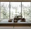 Windowstickers glas privacy mat film landschap bamboe patroon niet-glue statische huishouddeur sticker anti-uv