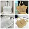 ICERA MAXI Designer torba ręcznie robiona haftowa torba słomka Kobiet luksusowa torebka TOTE Duża pojemność torba na zakupy swobodne plażowe torba na ramię portfel