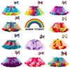 Rainbow Colors Mini Short Girls Dresses Plus Size Ruffles Puffy Tutu kjolar för småbarn Barn Dance Party Holiday Dress Flower Girl Dress