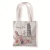 Opbergtassen retro bloemen tas met grote capaciteit shopper mode vogels vrouwen schouder rozen vintage canvas