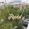 Crystal Pendant Letters Necklace For Women Custom Jewelry Name 925 Sterling Silver Personlig 240422