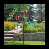 Gartendekorationen Wind Spinner Spinner für Garten und Metall mit 3 Spinnblumen Schmetterlingen