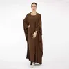 Vêtements ethniques Turquie du Moyen-Orient Dubaï Robe de couleur solide Robe en deux pièces Abaya T240510