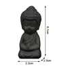 Dekorative Figuren Mini Keramik Buddha Statue süßes kleines Mönch Meditatation Ornament Miniatur für Home Tea House Decorationtea Haustier