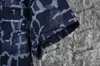 Xinxinbuy Men Designer Tee T Shirt 2024 Italy Letter Jacquard Destrowed Denim Fabric 1854 Sets半袖女性ホワイトブラックブルーS-2xl