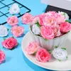 Decoratieve bloemen Diy Rose Flower Heads Kleine theebudkruidgordijnsimulatie (wit roze rand stip roze) driekleurige gemengd pakket 100 per