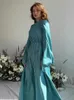 Etnische kleding Ramadan Eid Fashion Satin Abaya Dubai Luxe 2024 Arabische moslim abaya's voor vrouwen Kaftan Jurken Islamitische kleding Caftan Marocain T240510