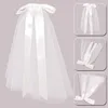 Veils de mariée élégant blanc court voile pour ruban de ruban bowknot accessoires de mariage aux femmes avec pince à cheveux