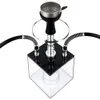 Acryl Square Shisha Set 2 Schläuche Shisha Box mit schönem RGB -LED -Licht Edelstahl Tabakheizung Chicha Nargile 42 cm 240429