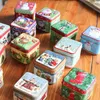 Prezent Świąteczny kreskówka do przechowywania cukierki Tin pudełko słoik słoika na herbatę Organizator herbaty dekoracje do domu