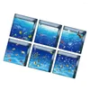 Mattes de bain 6 PCS PVC PVC ACCORT DE DÉCALOGE APPLIQUES AUTOCHERS MOURS Autocollants Sticker Ocean 3D Fond d'écran