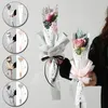 Geschenkomschakeling 20 -stcs Transparante rozenverpakkingszakken Bloemboeket Plastic tas Inpak papier Valentijnsdag Decor