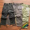 Calças masculinas em camadas táticas de pára -quedas de bolso de bolso masculino Mulheres Melhor qualidade Arquivo Far Jogger Pants H240508