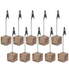 Frames 10pcs Table Place Numéro de carte Cartes avec Nom de base Cube Picture Mémo Clip Clip stands Party Decor