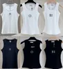 Tabbure de mode Femmes Logo de broderie Tops Femmes Été Short Slim nombril exposée tenue élastique Sports Tanks tricotés