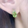 Boucles d'oreilles étalon naturel real vert péridot boucle d'oreille Style étoile 5 7 mm 0,95ct 2pcs Gemstone 925 Bijoux fin en argent sterling l24564