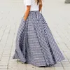 Spódnice bohemijskie spódnica Slim Slim Maxi Plaid Pockets Summer Casual A-Line Long Elegant Beach Streetwear