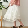 Skirts Cotton Rococo Girl Lolita Sweet Lace Full Circle Long Skirt Female Vintage Mori Style Tee Length Cute Expansion Swing