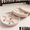 Schildervoorraden Gaten Imitatie Porselein Porselein Palet Palet Art Paint Ding Tray Kleur voor Oil Pallet Office Levering Druppel levering Ho OT56O